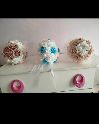bouquet rose finte 