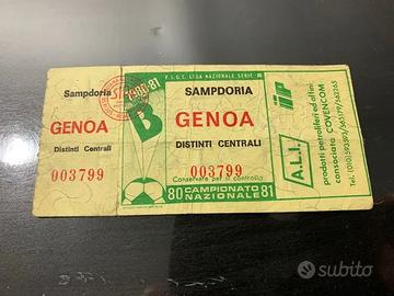 Biglietto Sampdoria - Genoa serie B 80/81