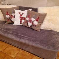 Divano letto matrimoniale + copridivano grigio