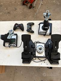 Logitech X52 + Flight rudder pedals + 2 controller
