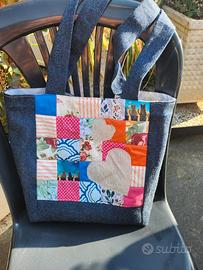 Borsa artigianale patchwork fatta a mano 