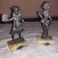 2 Statuine Peltro Arlecchino-Balanzone
