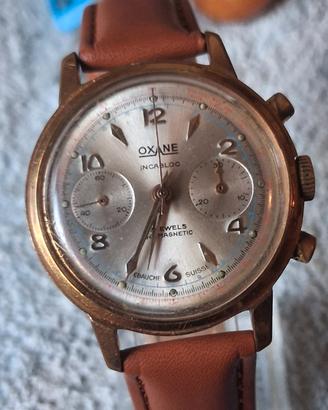 Orologio Cronografo da polso Vintage Placcato Oro 