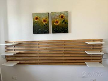 Testata letto matrimoniale in legno