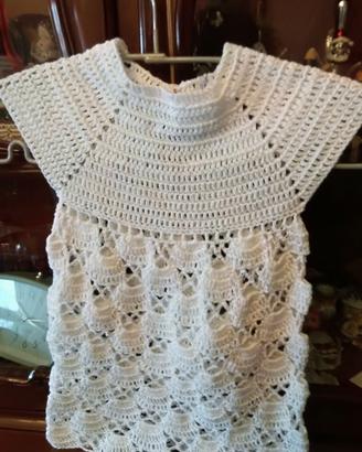 Abito bimba in cotone bianco 0.  3 mesi