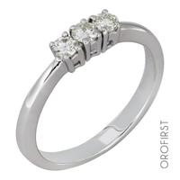Anello trilogy in oro bianco e diamanti 0,30ct