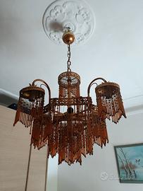 Lampadario vintage  con perline