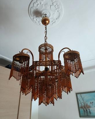 Lampadario vintage  con perline