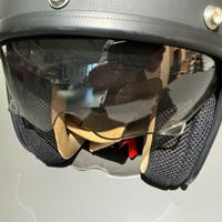 Casco Moto Jet Blauer HT In Fibra Nero Opaco