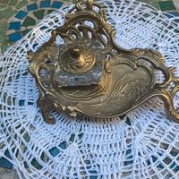 Soprammobile ottone con vasetto cristallo