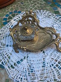 Soprammobile ottone con vasetto cristallo