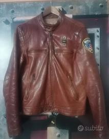 giacca pelle blauer TG L veste slim 