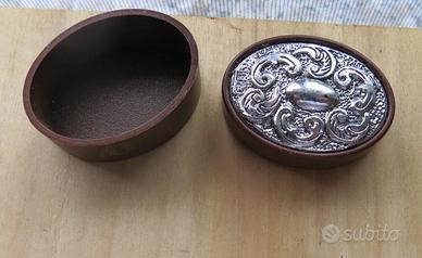 Scatola porta gioielli o porta pastiglie in bachel