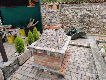 barbecue rivestito in pietra 