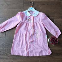 Grembiule scuola materna rosa e bianco a quadretti