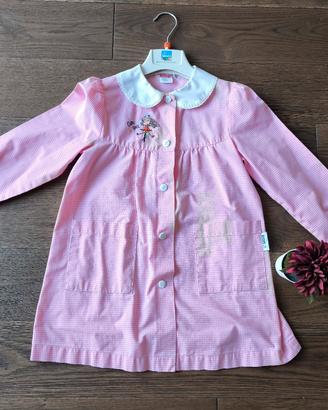 Grembiule scuola materna rosa e bianco a quadretti