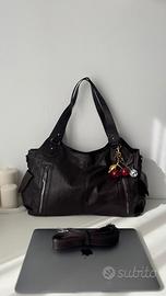 Borsa da spalla stile vintage Y2K marrone, ideale