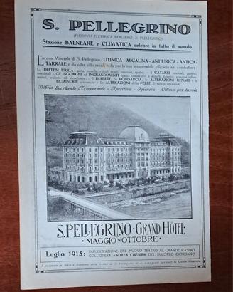 Pubblicità Grand Hotel/Terme S. Pellegrino (1915)