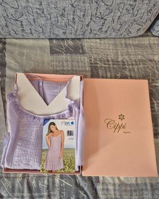 Camicia notte puro cotone bretelline regolab nuova