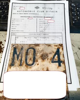 targa originale vespa piaggio vl3t 150 struzzo ori