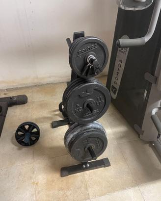 Set  composto da 60 kg di dischi + portapesi