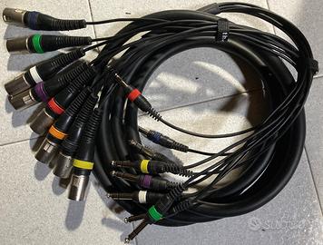 8-Way XLR male - Stereo Jack Multicore