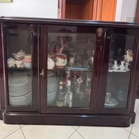 Credenza in piuma di mogano lucido+ 4 sedie