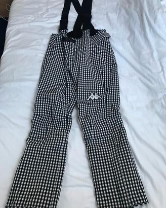 KAPPA PANTALONE SCI scacchi bianco nero tg M 48