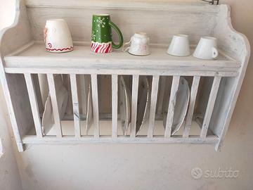 piattaia, scolapiatti vintage pensile