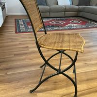 6 sedie metallo e midollino di legno