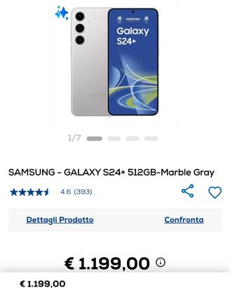 Samsung Galaxy S24+ 512GBbatteria nuova TRATTABILE