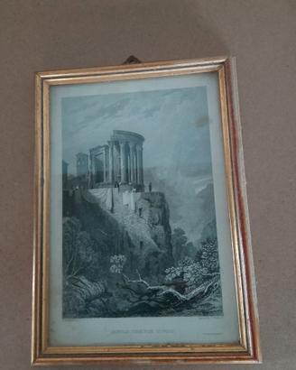 Stampa Tempio Sibilla Tivoli. 1820-1850 circa