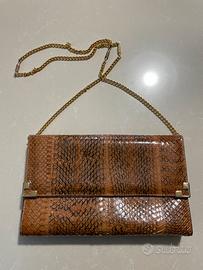 Borsa vintage effetto pitone con tracolla