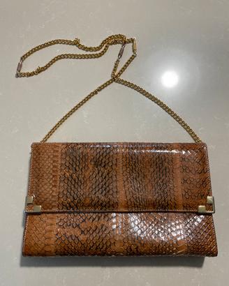 Borsa vintage effetto pitone con tracolla