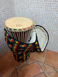 Djambe africano con custodia Jamaican
