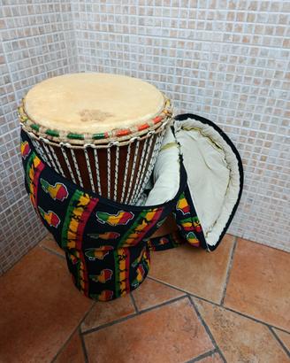 Djambe africano con custodia Jamaican