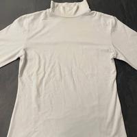 Maglia bianca da uomo a collo alto e manica lunga