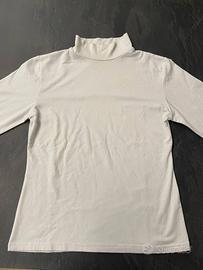 Maglia bianca da uomo a collo alto e manica lunga