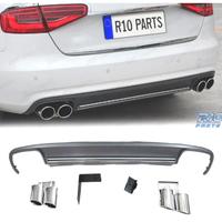 KIT DIFFUSORE AUDI A4 B8 11-15 LOOK S4 2 TERMINALI