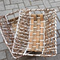 2 Cesti arredo intreccio banano 