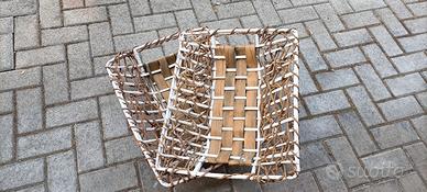 2 Cesti arredo intreccio banano 