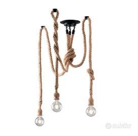 Lampadario corda canapa naturale