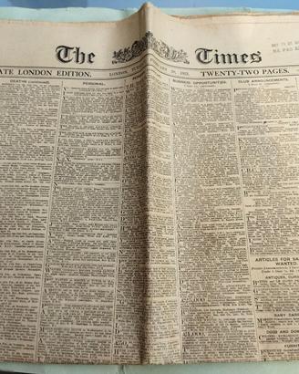 copia The Times 1923 20 febbraio 