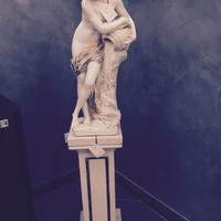 Statua Acquaiola su colonna quadra in gesso