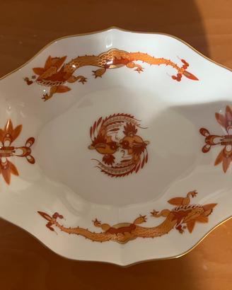 Vassoietto Meissen decoro Drago Rosso dip. a mano