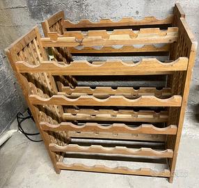 Portavino in legno massello noce da 25 bottiglie