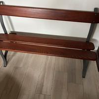 Panchina da giardino in ferro  e legno vintage
