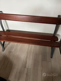 Panchina da giardino in ferro  e legno vintage