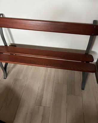 Panchina da giardino in ferro  e legno vintage