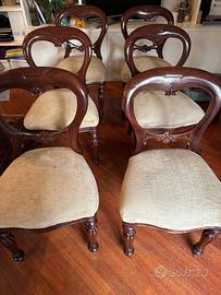 6 edie stile classico Luigi Filippo legno massello